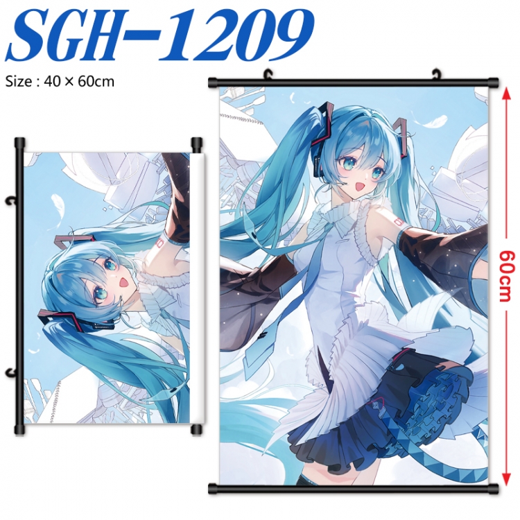 Hatsune Miku Anime digital printed pole style hanging picture Wall Scroll 40x60cm  SGH-1209