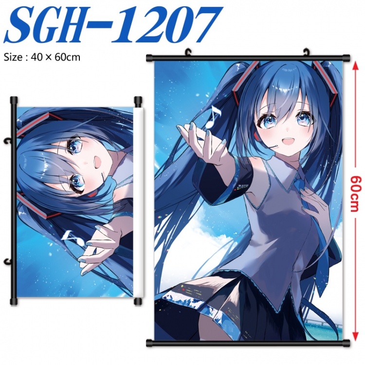 Hatsune Miku Anime digital printed pole style hanging picture Wall Scroll 40x60cm SGH-1207