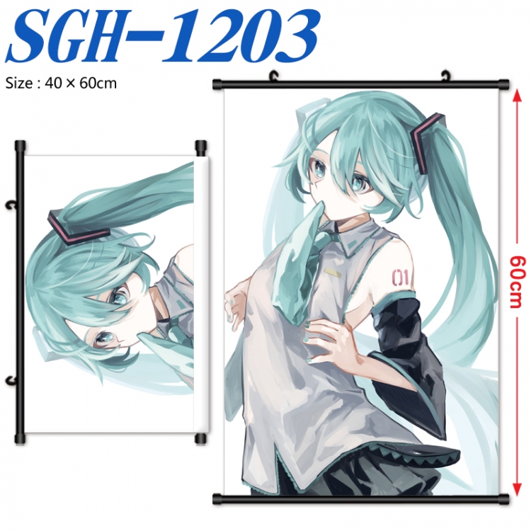 Hatsune Miku Anime digital printed pole style hanging picture Wall Scroll 40x60cm SGH-1203