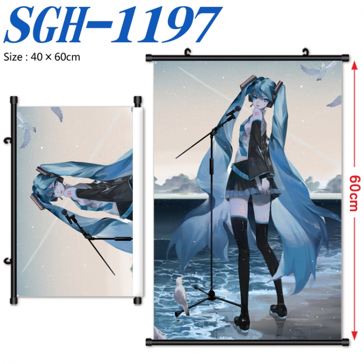 Hatsune Miku Anime digital printed pole style hanging picture Wall Scroll 40x60cm SGH-1197