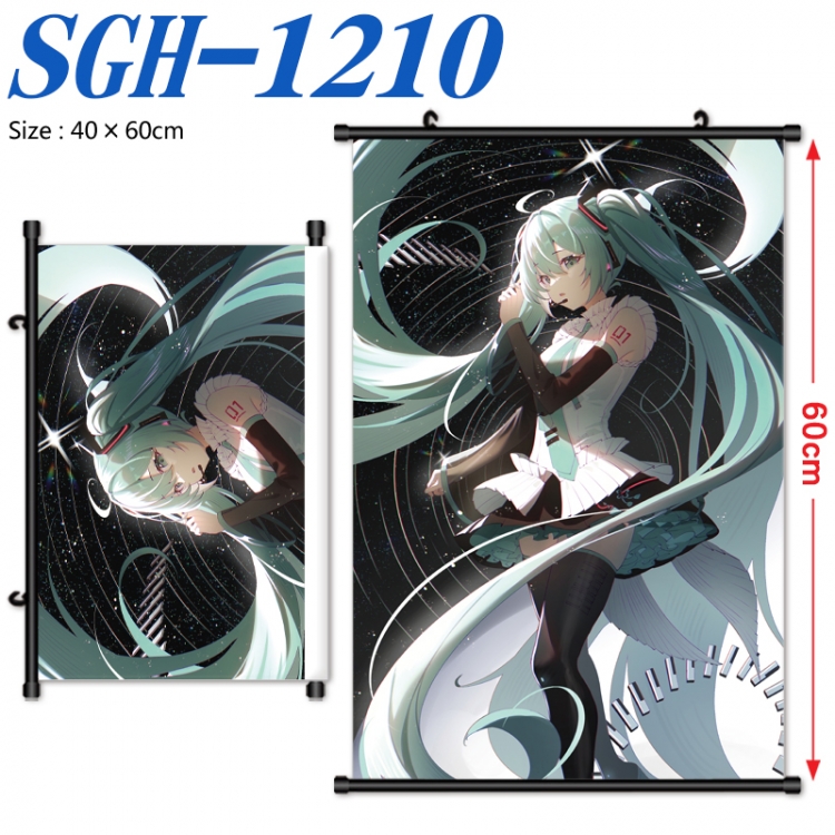 Hatsune Miku Anime digital printed pole style hanging picture Wall Scroll 40x60cm SGH-1210