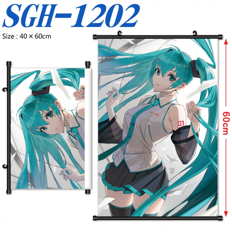 Hatsune Miku Anime digital printed pole style hanging picture Wall Scroll 40x60cm  SGH-1202