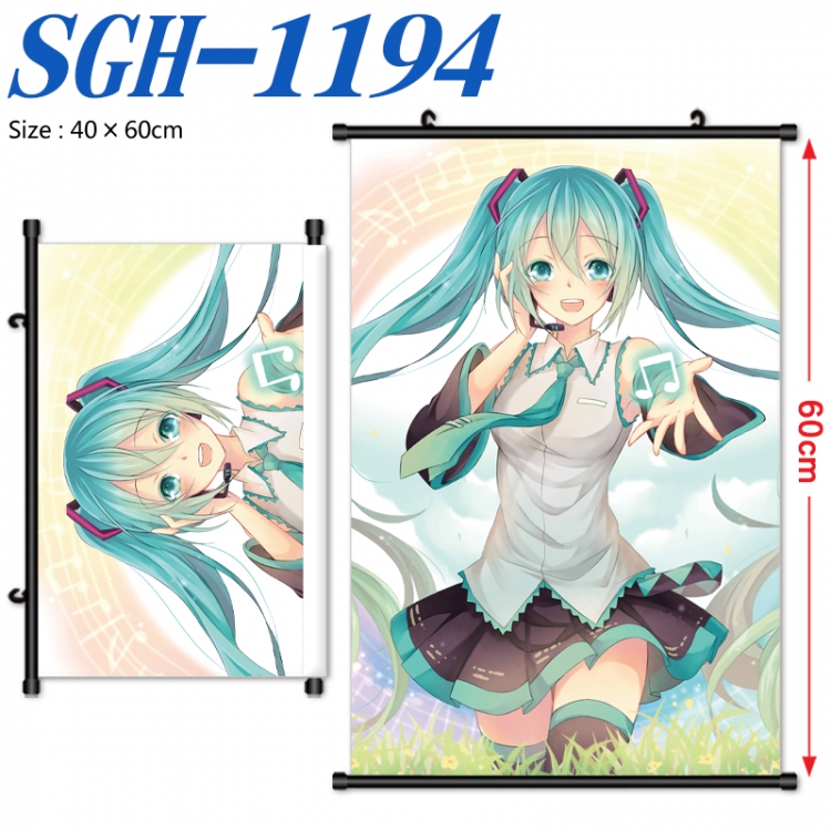 Hatsune Miku Anime digital printed pole style hanging picture Wall Scroll 40x60cm SGH-1194