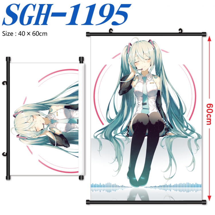 Hatsune Miku Anime digital printed pole style hanging picture Wall Scroll 40x60cm SGH-1195