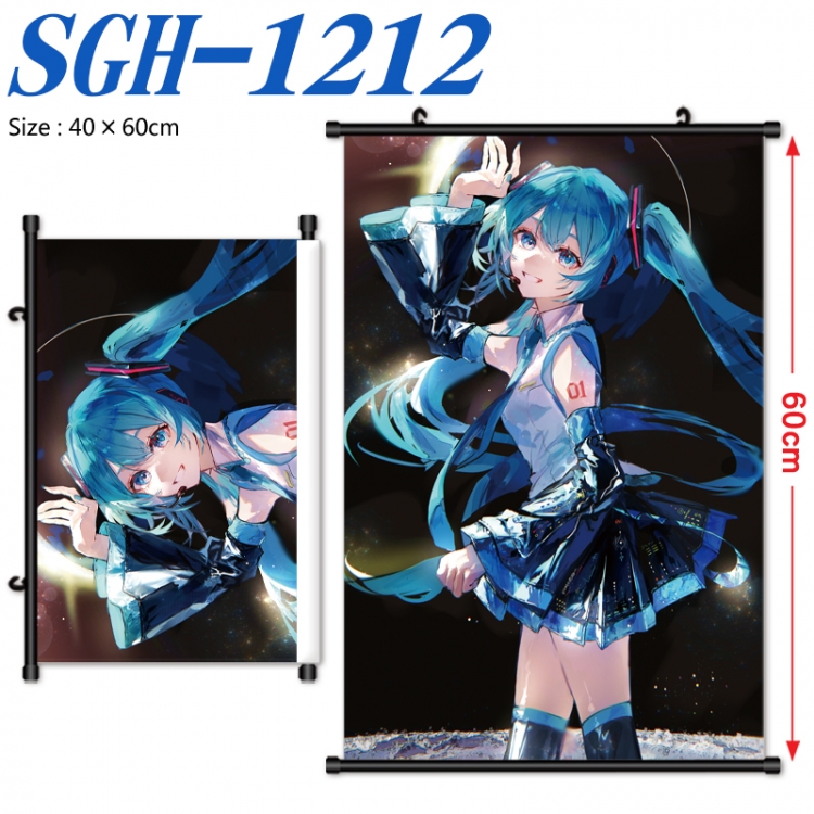 Hatsune Miku Anime digital printed pole style hanging picture Wall Scroll 40x60cm SGH-1212