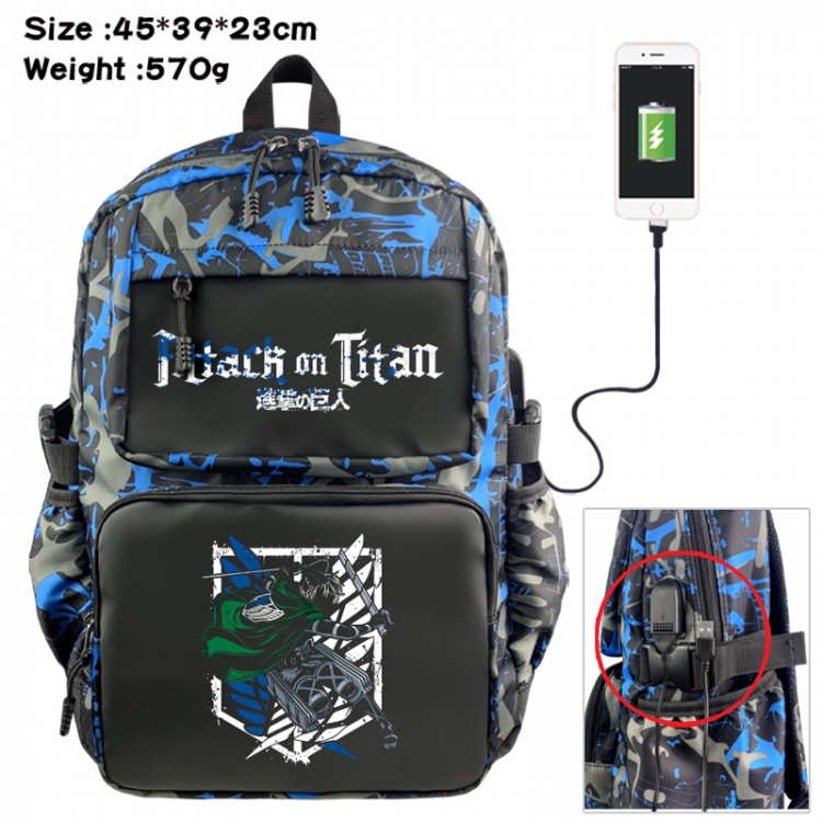 Shingeki no Kyojin Anime waterproof nylon camouflage backpack School Bag 45X39X23CM