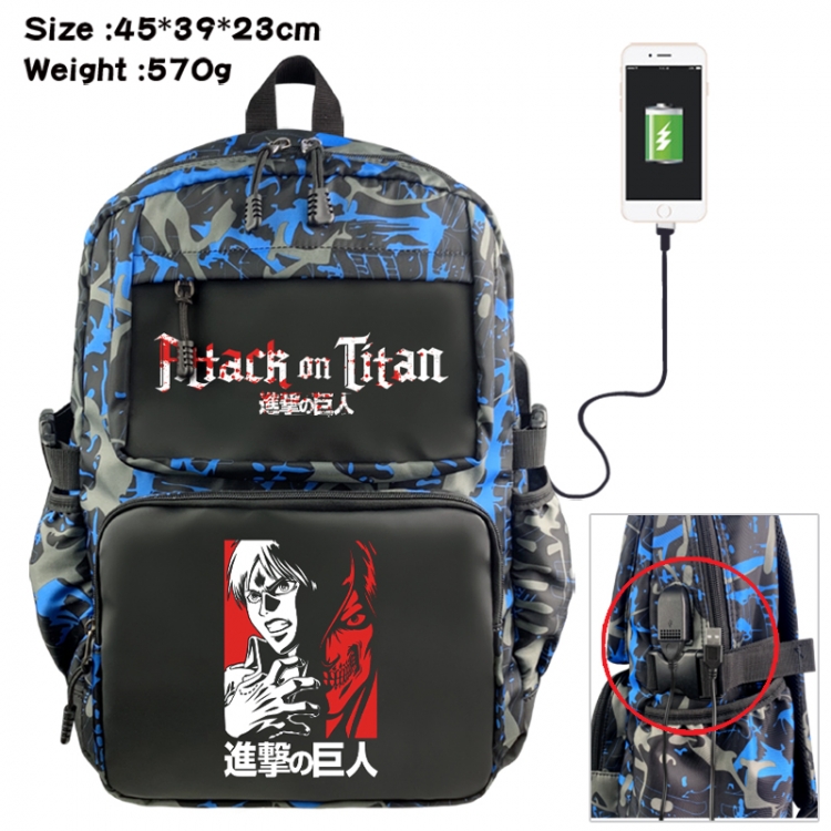 Shingeki no Kyojin Anime waterproof nylon camouflage backpack School Bag 45X39X23CM