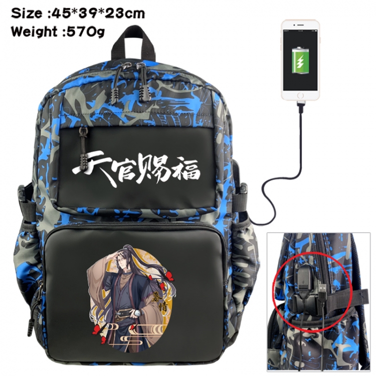 Heaven Official's Blessing Anime waterproof nylon camouflage backpack School Bag 45X39X23CM