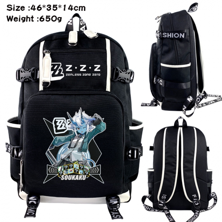 Zenless Zone Zero Data USB backpack Cartoon printed student backpack 46X35X14CM 650G