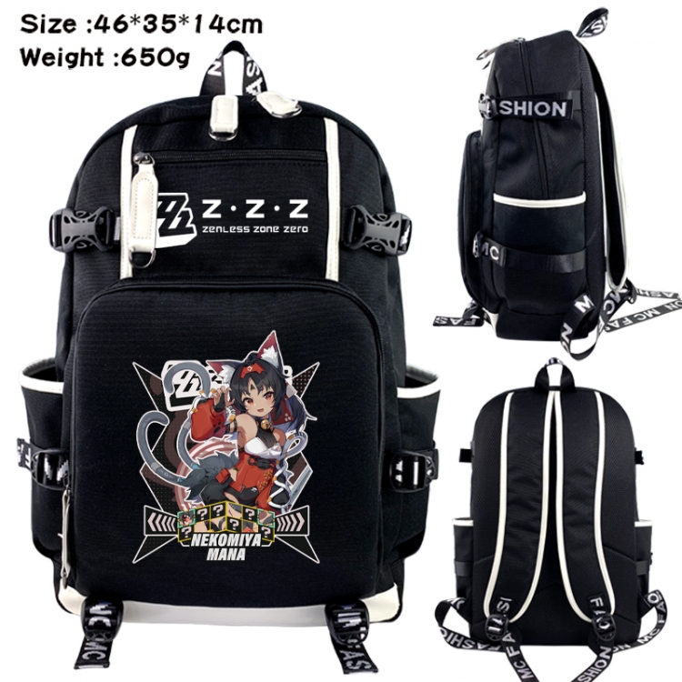 Zenless Zone Zero Data USB backpack Cartoon printed student backpack 46X35X14CM 650G