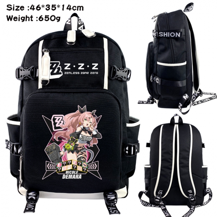 Zenless Zone Zero Data USB backpack Cartoon printed student backpack 46X35X14CM 650G