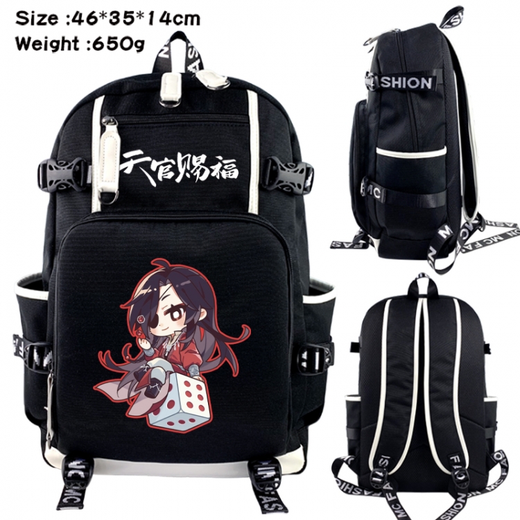 Heaven Official's Blessing Data USB backpack Cartoon printed student backpack 46X35X14CM 650G