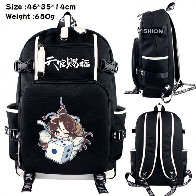 Heaven Official's Blessing Data USB backpack Cartoon printed student backpack 46X35X14CM 650G