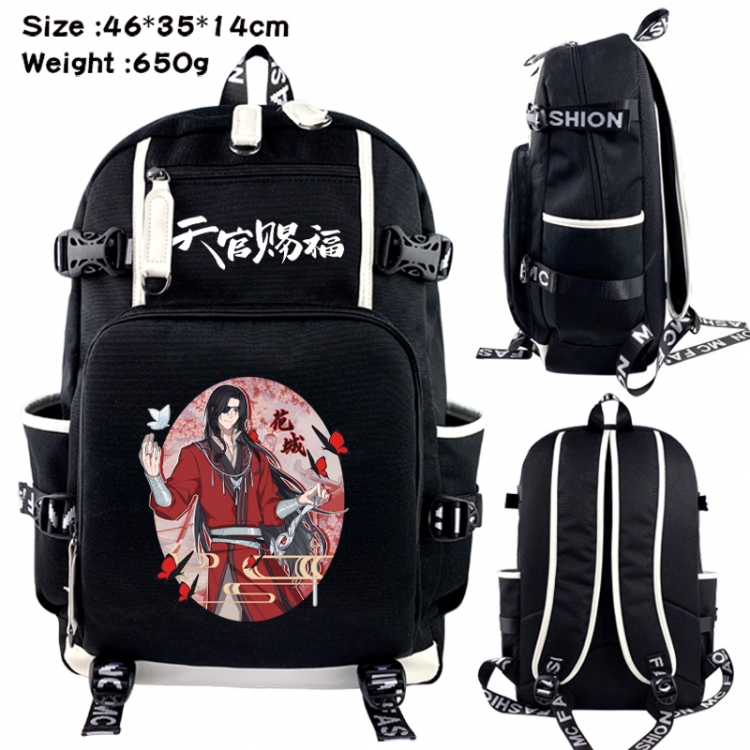 Heaven Official's Blessing Data USB backpack Cartoon printed student backpack 46X35X14CM 650G