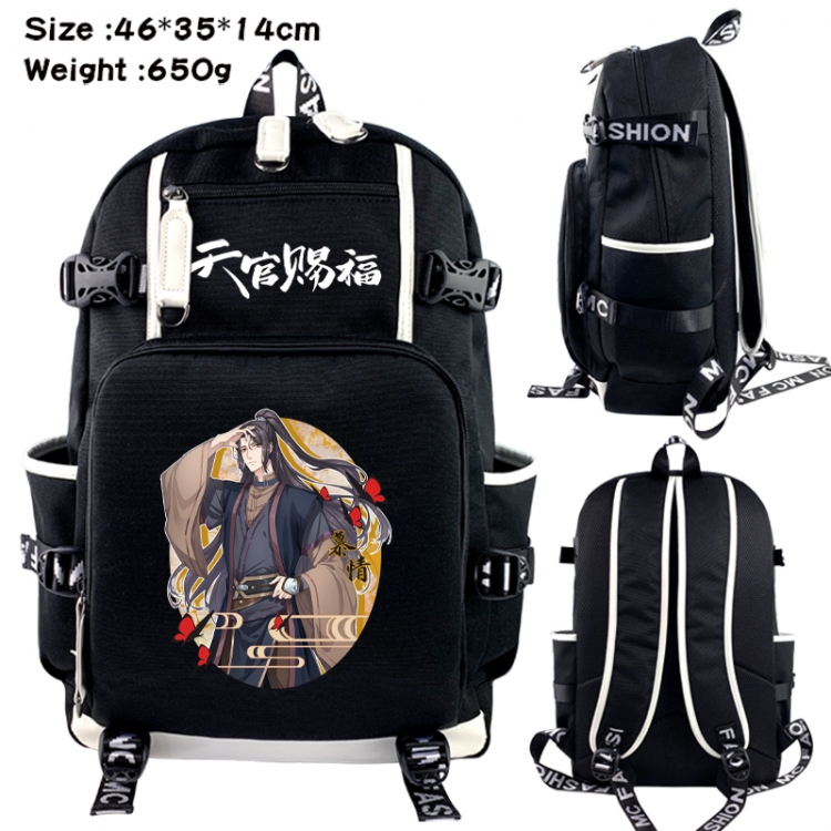 Heaven Official's Blessing Data USB backpack Cartoon printed student backpack 46X35X14CM 650G