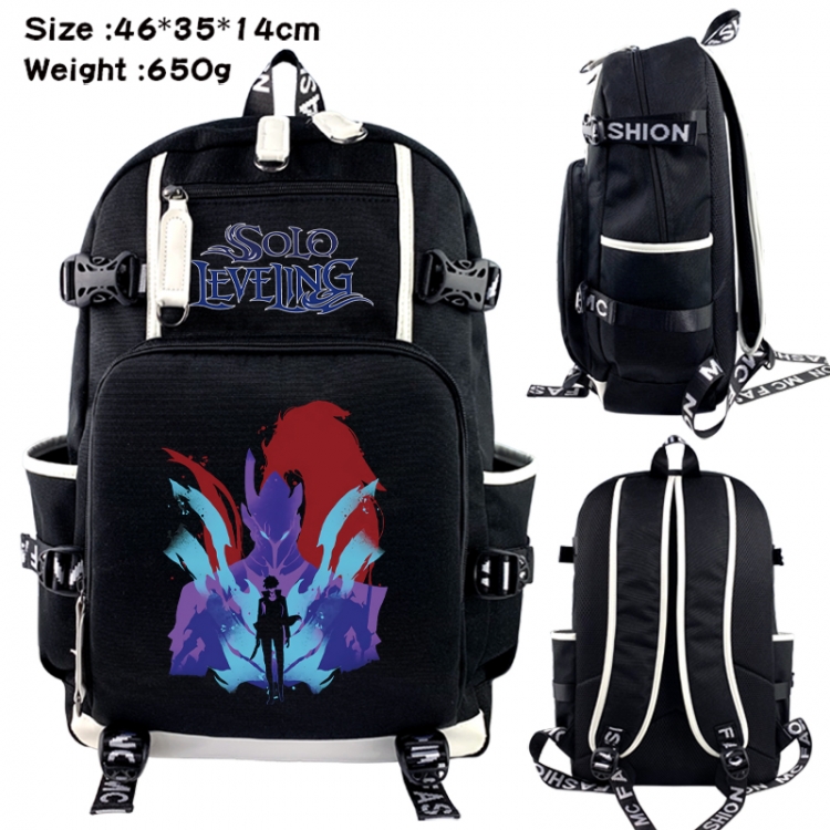 Solo Leveling:Arise Data USB backpack Cartoon printed student backpack 46X35X14CM 650G