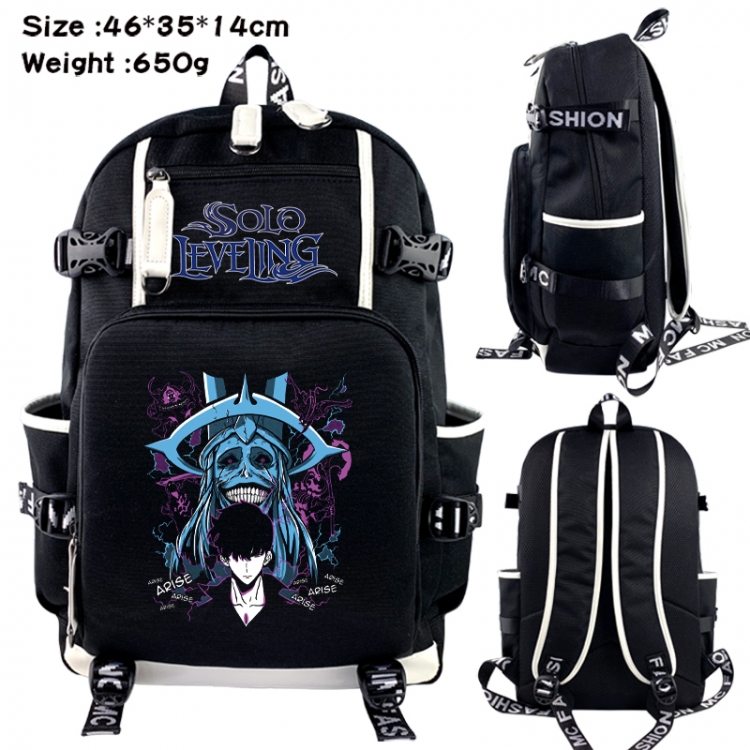 Solo Leveling:Arise Data USB backpack Cartoon printed student backpack 46X35X14CM 650G