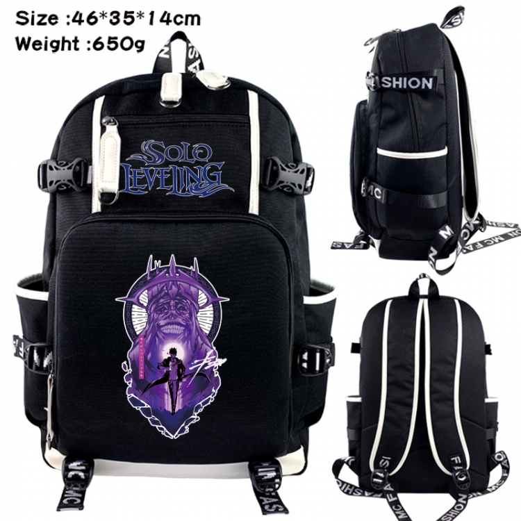 Solo Leveling:Arise Data USB backpack Cartoon printed student backpack 46X35X14CM 650G