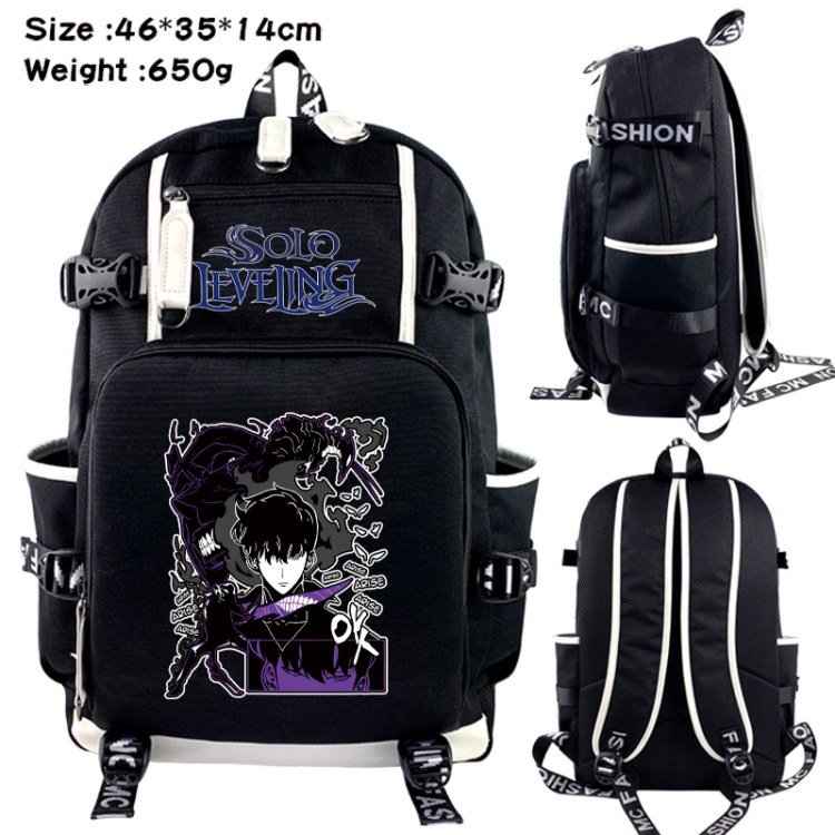 Solo Leveling:Arise Data USB backpack Cartoon printed student backpack 46X35X14CM 650G