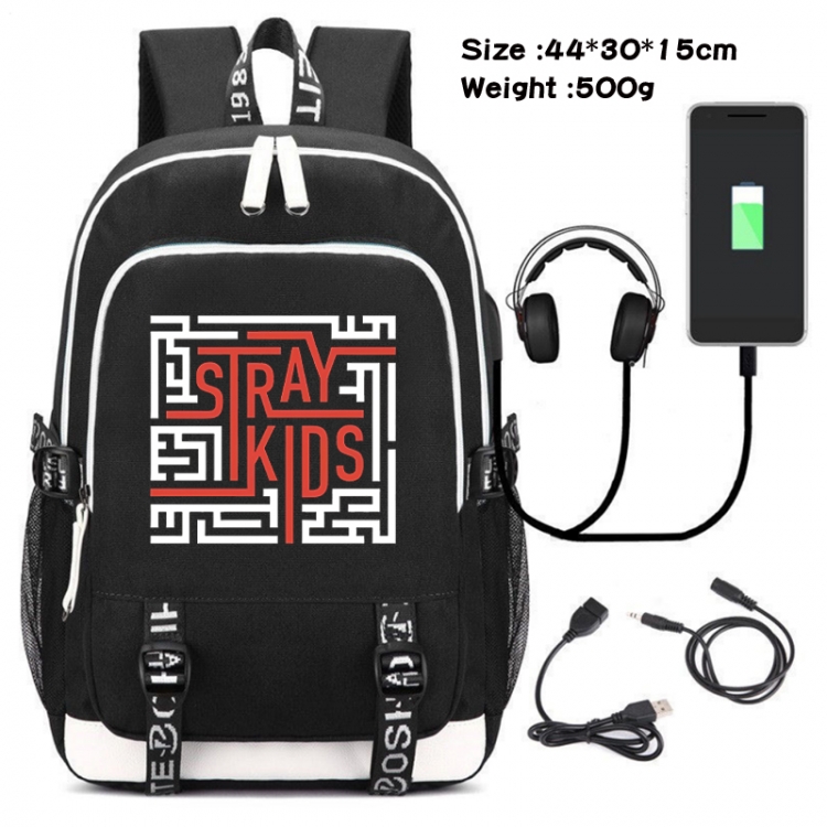 straykids Game Canvas Backpack Waterproof School Bag 44X30X15CM 500G