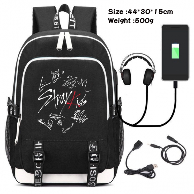 straykids Game Canvas Backpack Waterproof School Bag 44X30X15CM 500G