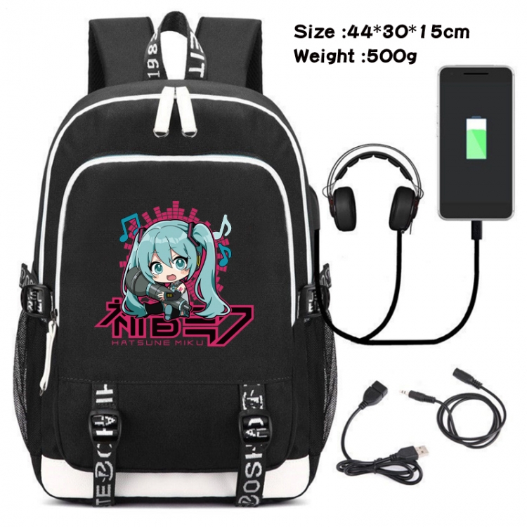 Hatsune Miku Game Canvas Backpack Waterproof School Bag 44X30X15CM 500G