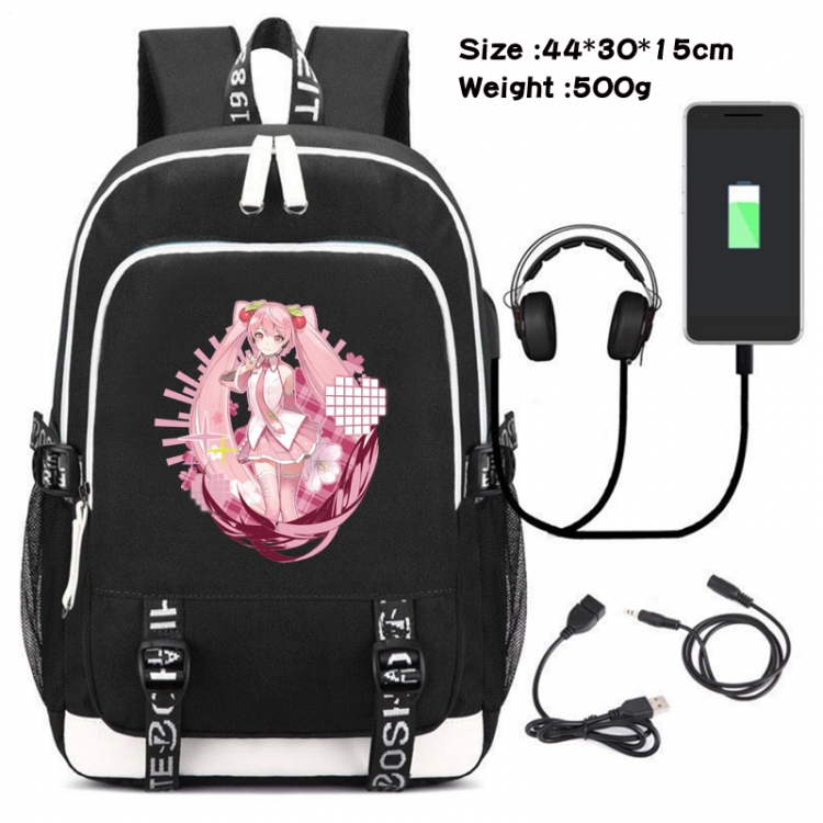 Hatsune Miku Game Canvas Backpack Waterproof School Bag 44X30X15CM 500G