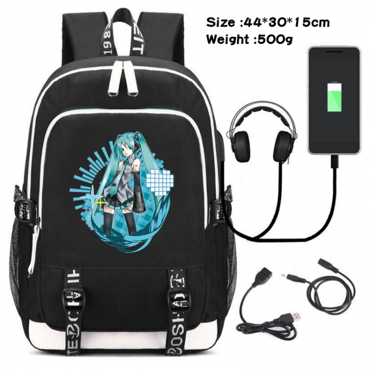 Hatsune Miku Game Canvas Backpack Waterproof School Bag 44X30X15CM 500G