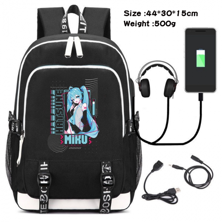 Hatsune Miku Game Canvas Backpack Waterproof School Bag 44X30X15CM 500G