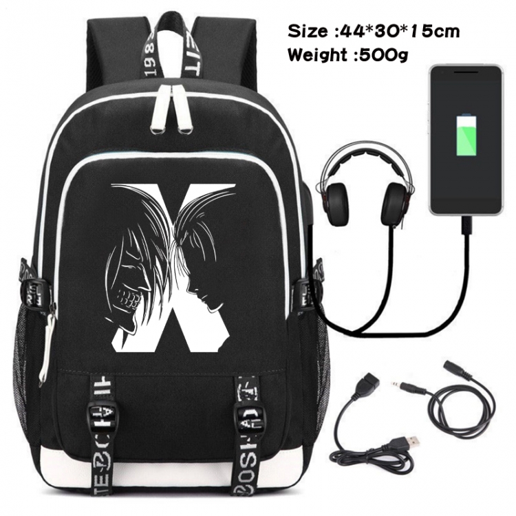 Shingeki no Kyojin Game Canvas Backpack Waterproof School Bag 44X30X15CM 500G