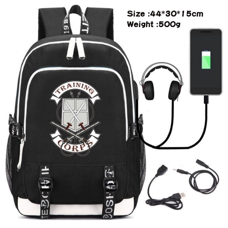 Shingeki no Kyojin Game Canvas Backpack Waterproof School Bag 44X30X15CM 500G