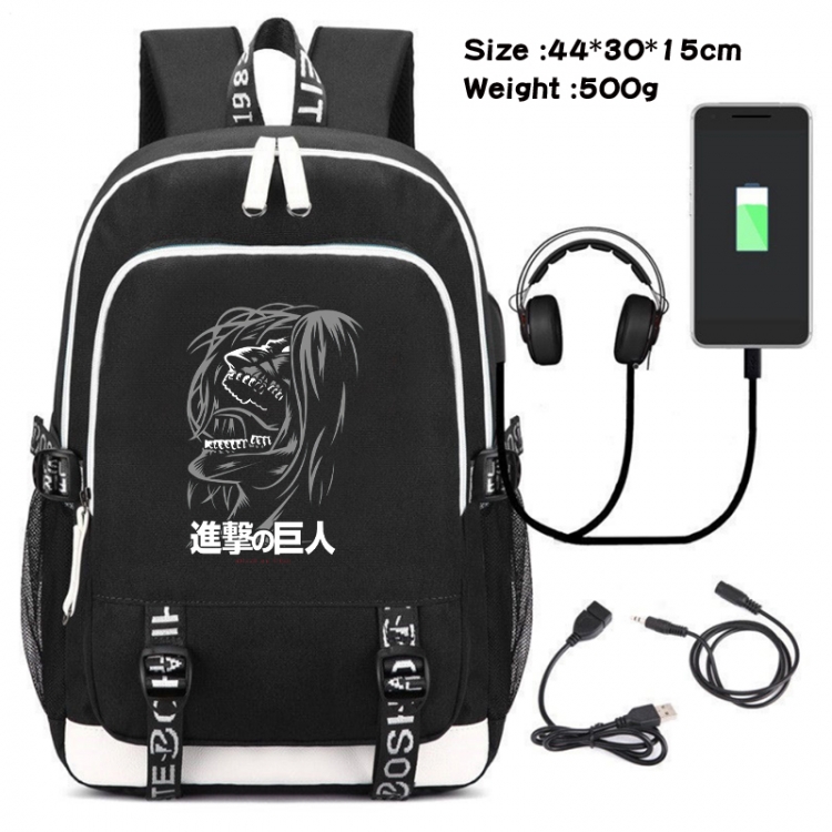 Shingeki no Kyojin Game Canvas Backpack Waterproof School Bag 44X30X15CM 500G