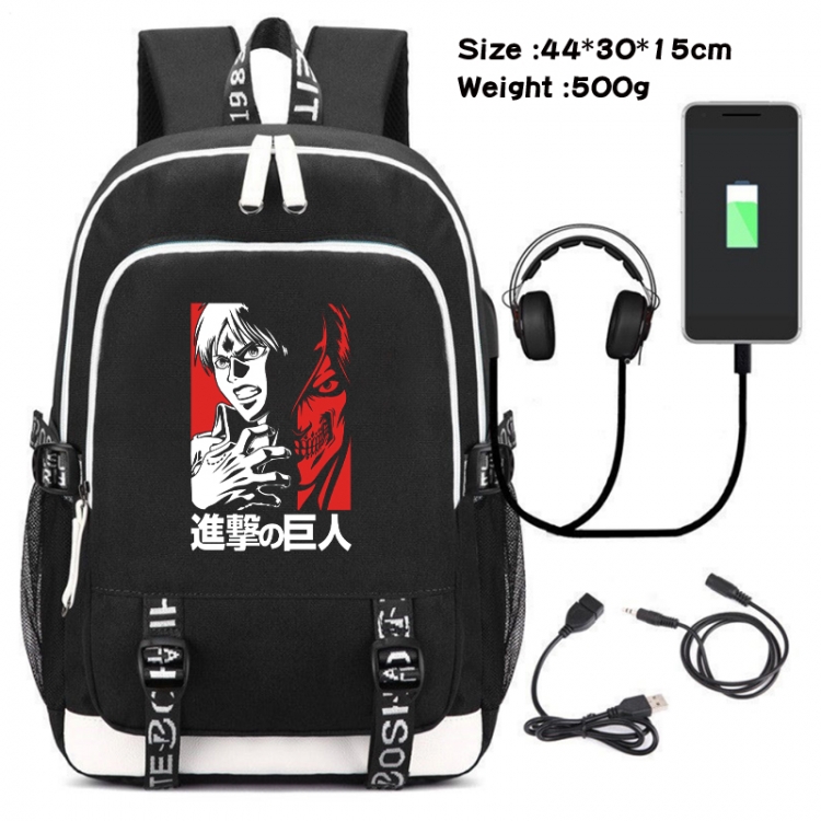 Shingeki no Kyojin Game Canvas Backpack Waterproof School Bag 44X30X15CM 500G