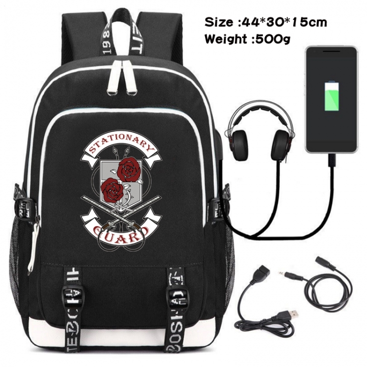 Shingeki no Kyojin Game Canvas Backpack Waterproof School Bag 44X30X15CM 500G