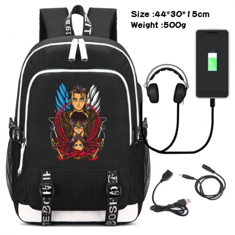 Shingeki no Kyojin Game Canvas Backpack Waterproof School Bag 44X30X15CM 500G