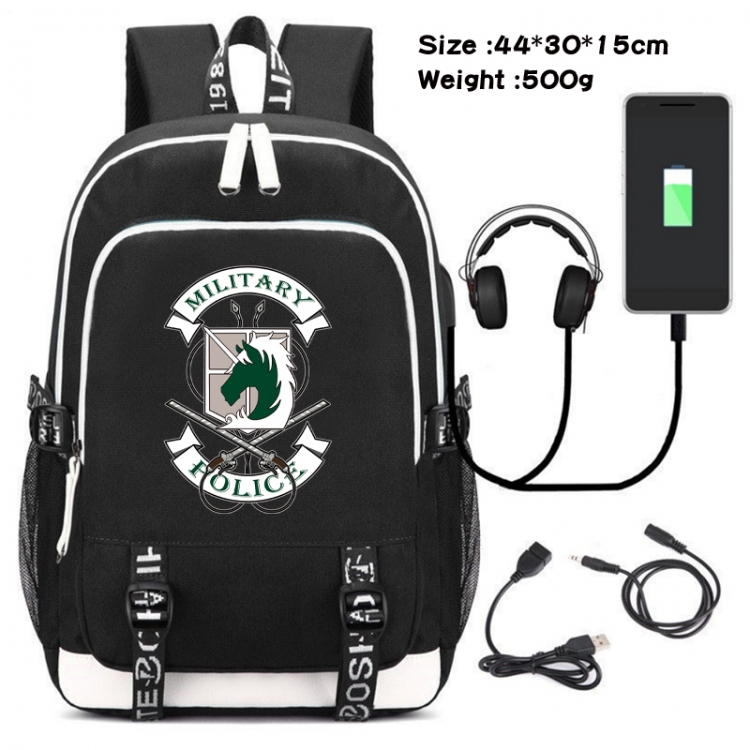 Shingeki no Kyojin Game Canvas Backpack Waterproof School Bag 44X30X15CM 500G