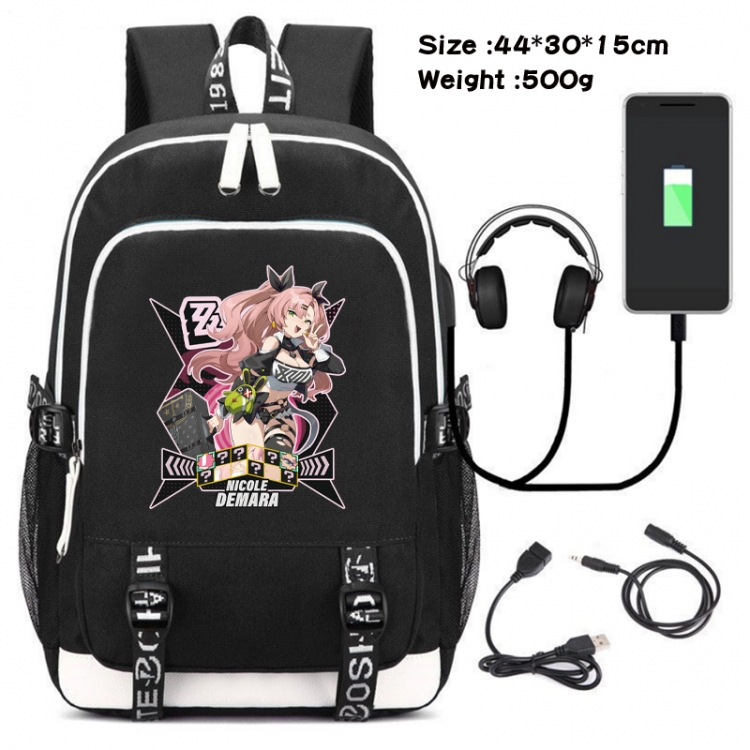 Zenless Zone Zero Game Canvas Backpack Waterproof School Bag 44X30X15CM 500G