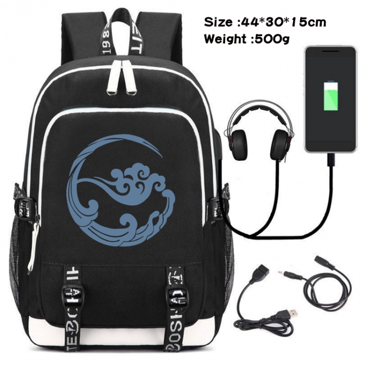 The wizard of the de Game Canvas Backpack Waterproof School Bag 44X30X15CM 500G