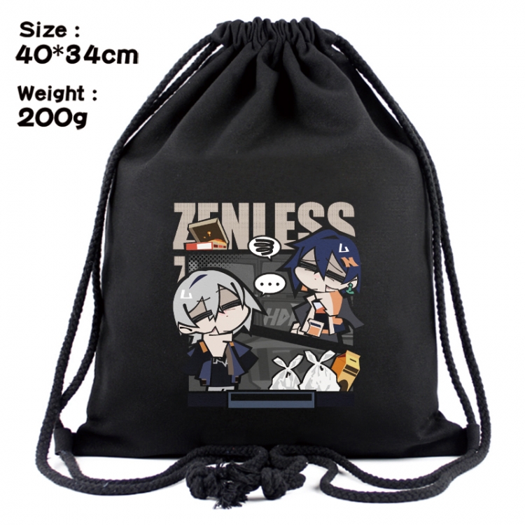 Zenless Zone Zero Anime Coloring Book Drawstring Backpack 40X34cm 200g