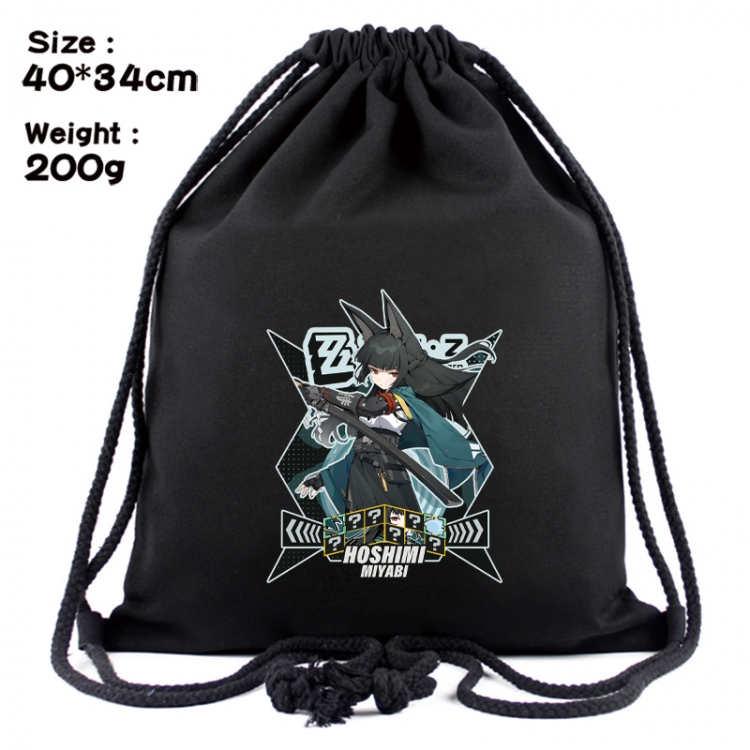 Zenless Zone Zero Anime Coloring Book Drawstring Backpack 40X34cm 200g