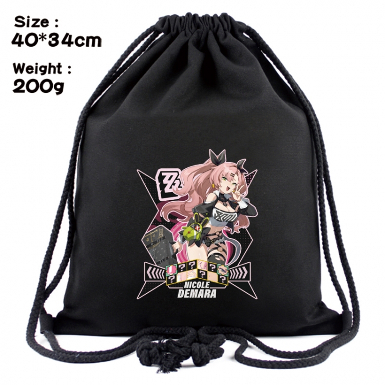 Zenless Zone Zero Anime Coloring Book Drawstring Backpack 40X34cm 200g