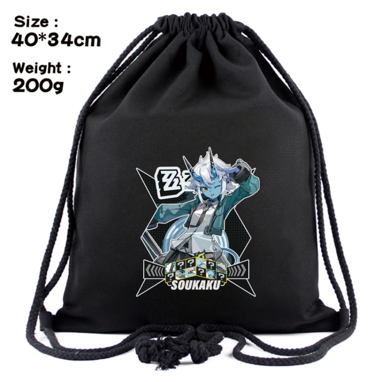 Zenless Zone Zero Anime Coloring Book Drawstring Backpack 40X34cm 200g