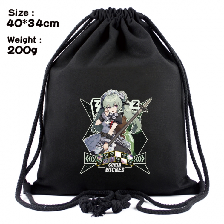 Zenless Zone Zero Anime Coloring Book Drawstring Backpack 40X34cm 200g