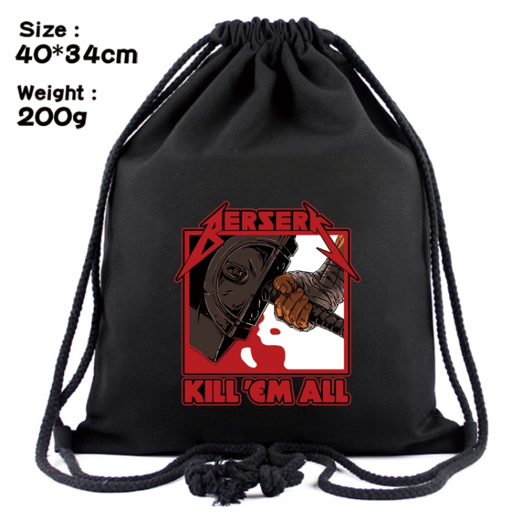 Berserk Anime Coloring Book Drawstring Backpack 40X34cm 200g