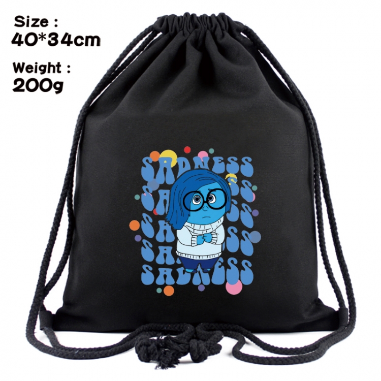 Inside Out Anime Coloring Book Drawstring Backpack 40X34cm 200g