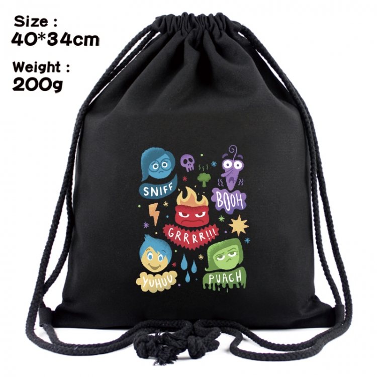 Inside Out Anime Coloring Book Drawstring Backpack 40X34cm 200g