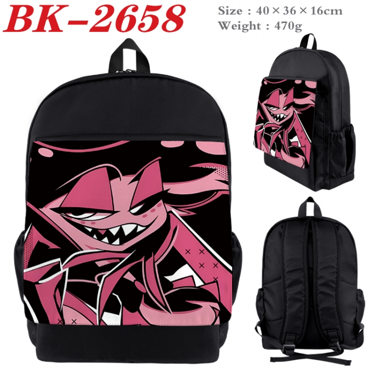 Hazbin Hotel Waterproof nylon canvas flip color picture backpack 40X36X16CM BK-2658