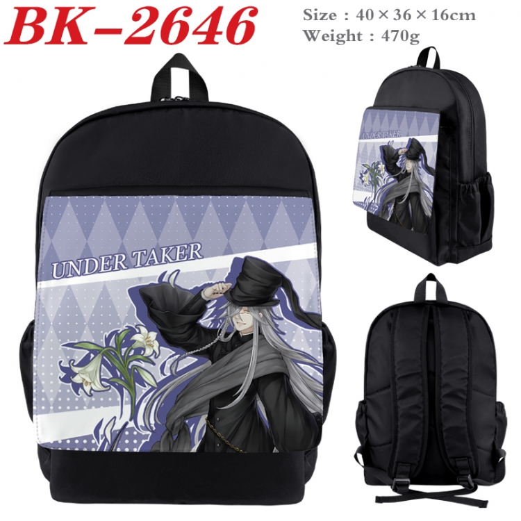 Kuroshitsuji Waterproof nylon canvas flip color picture backpack 40X36X16CM BK-2646