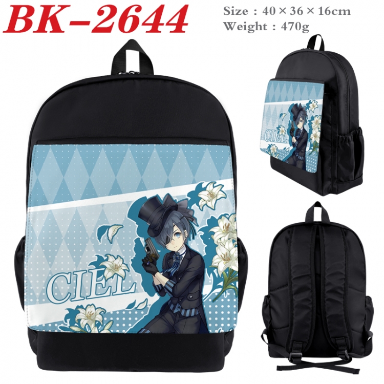 Kuroshitsuji Waterproof nylon canvas flip color picture backpack 40X36X16CM BK-2644