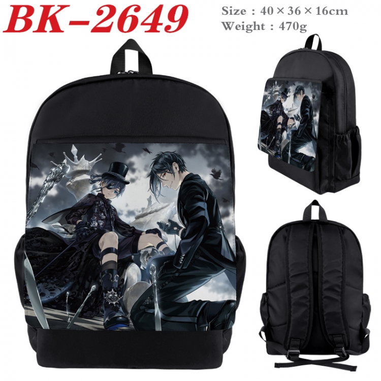 Kuroshitsuji Waterproof nylon canvas flip color picture backpack 40X36X16CM BK-2649